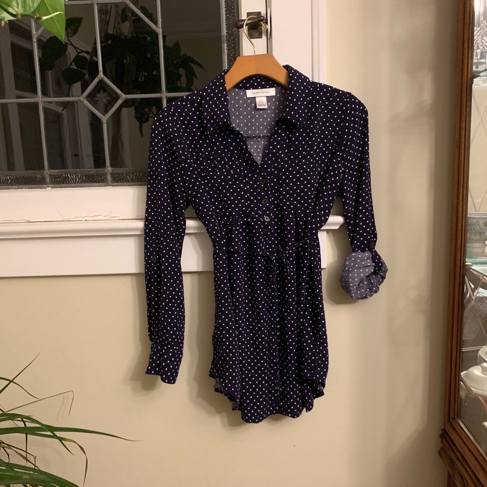 Motherhood Maternity polka dot blouse